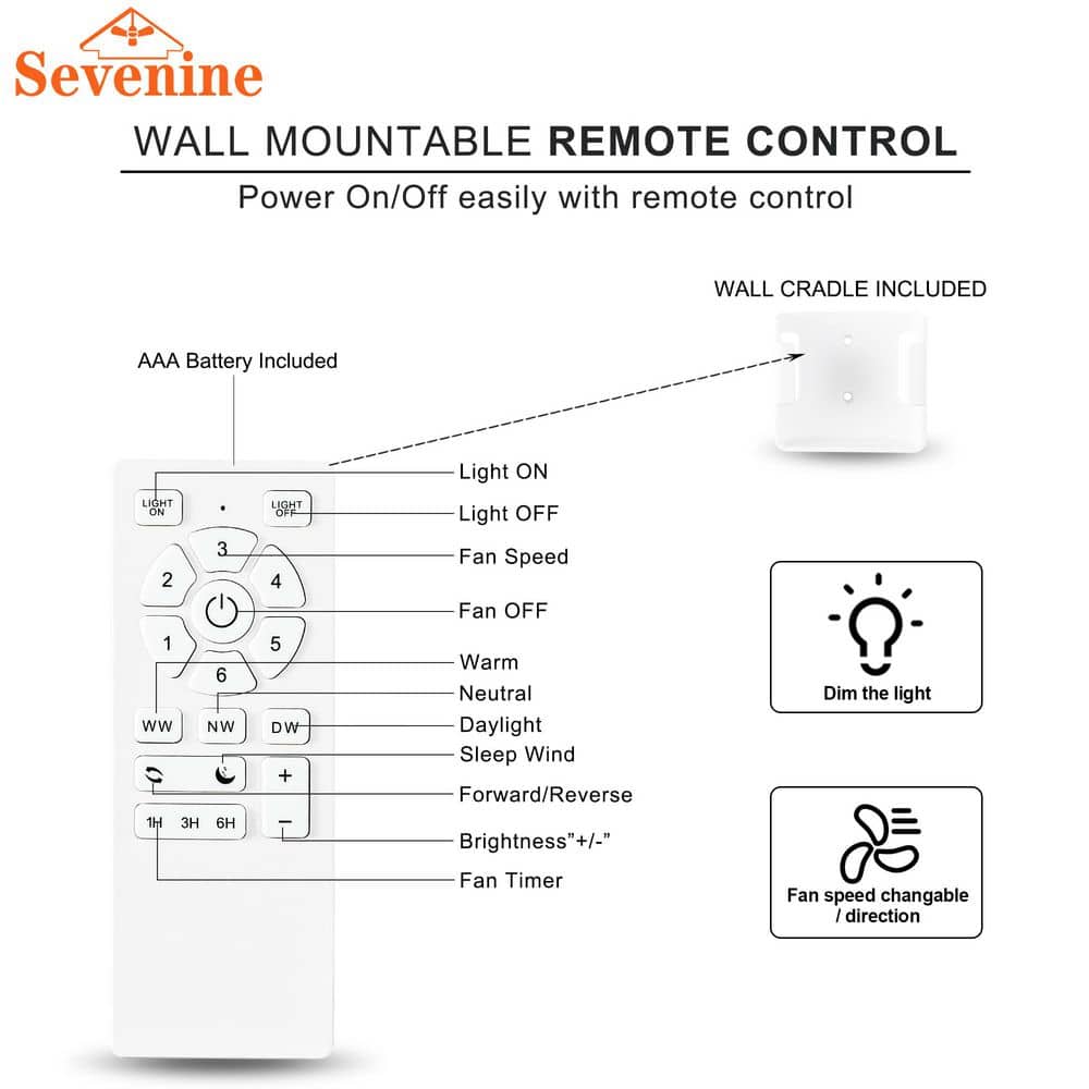 Matte White 52" Ceiling Fan with LED Light and Remote