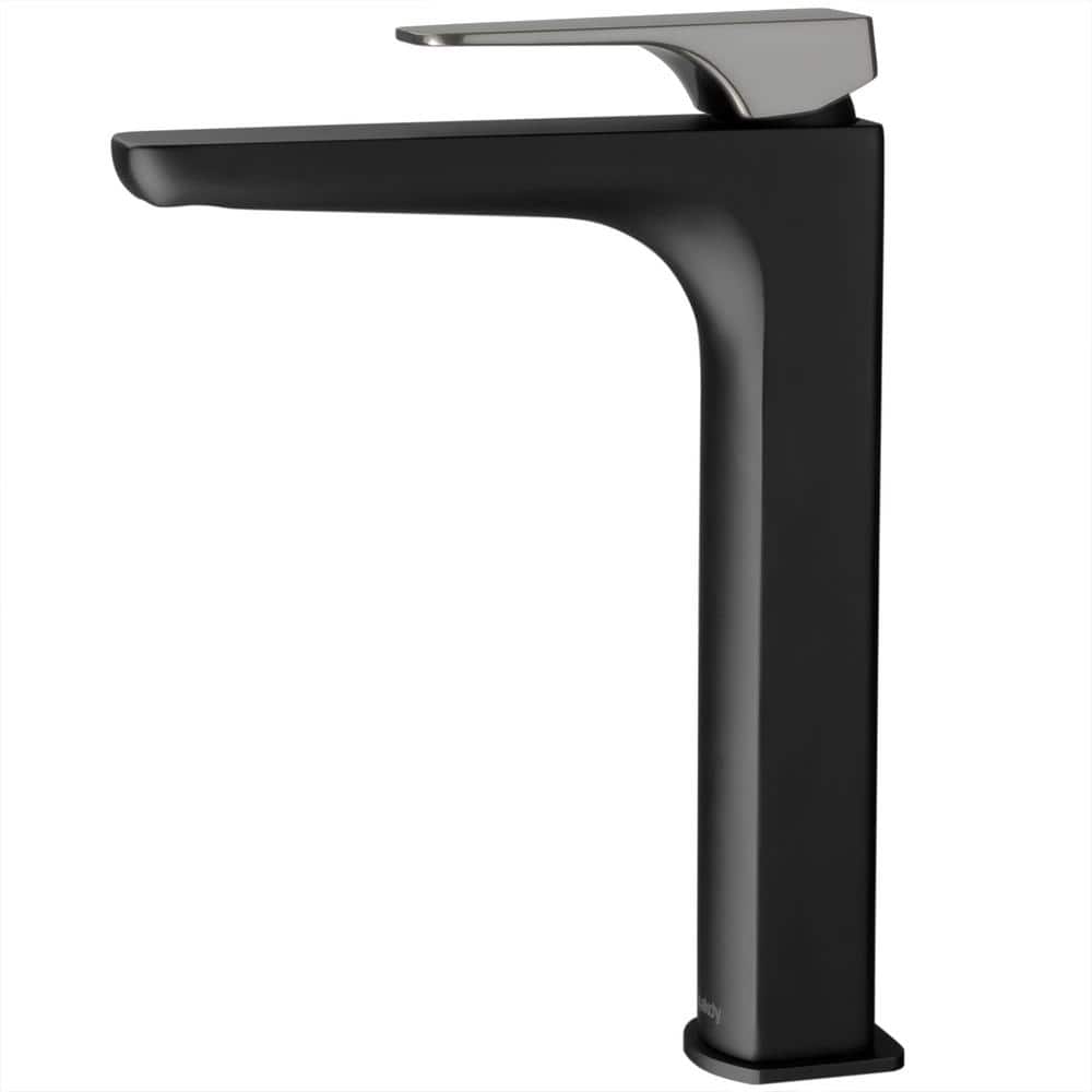 Matte Black High-Arc Brass Bathroom Faucet