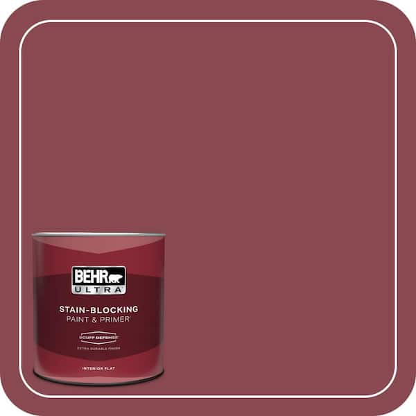 BEHR ULTRA 1 qt. #ICC-83 Currant Jam Extra Durable Flat Interior Paint & Primer