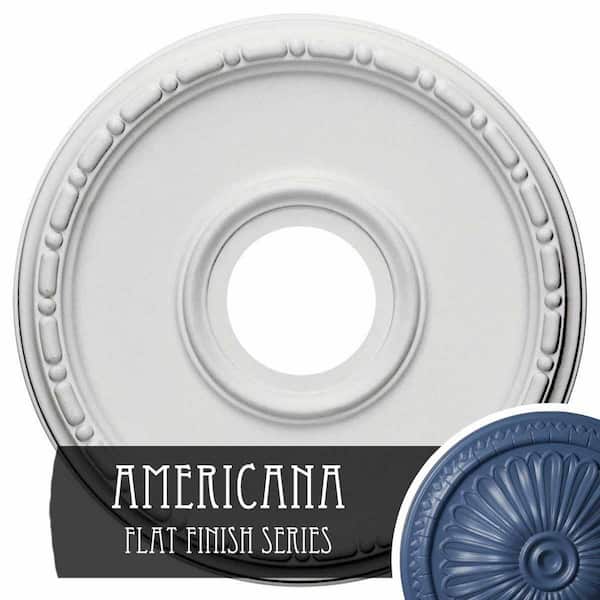 Ekena Millwork 1-1/2" x 16-1/2" x 16-1/2" Polyurethane Medea Ceiling Medallion, Hand-Painted Americana