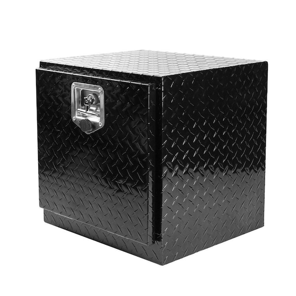 Damodpoy 18 Inch Heavy Duty Aluminum Diamond Plate Tool Underbody Box, Waterproof Square Truck Storage Organizer Chest