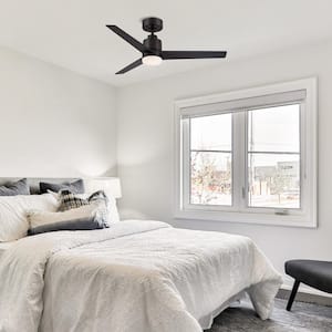 44 in. Integrated LED Indoor Oil Rubbed Bronze Downrod Mount Ceiling Fan with Light and Remote Control