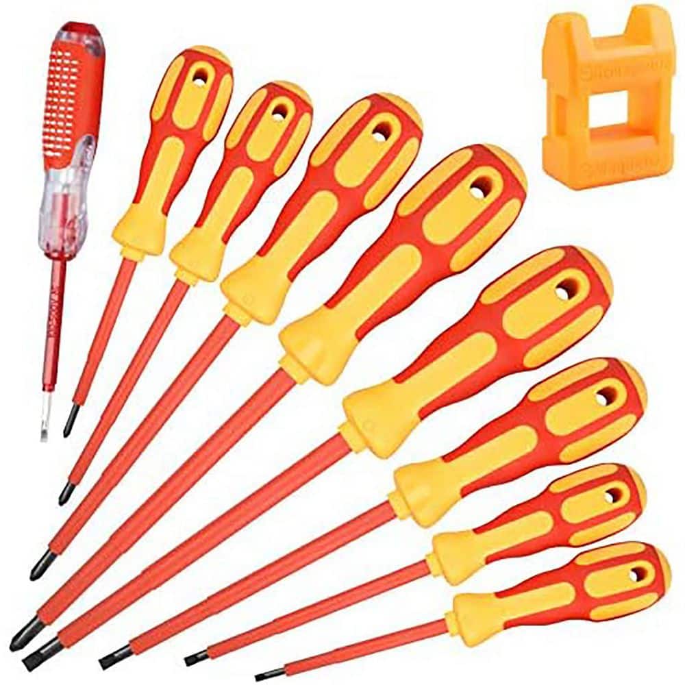 9-Piece 1000-Volt Insulated Electrician Screwdriver Set, Magnetic Tips, Non-Slip Grip, Phillips & Slotted for Electrical price history on PriceWatchPro