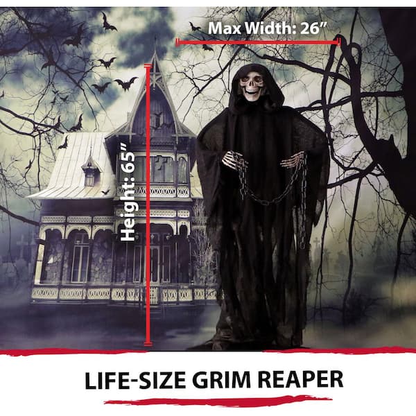 Haunted Hill Farm - 5.5 ft. Animatronic Grim Reaper Halloween Prop
