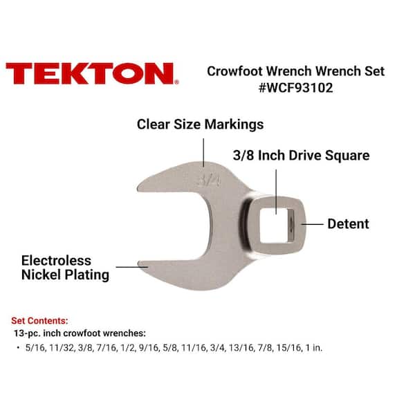 5/16-1 in. 3/8 in. Drive Crowfoot Wrench Set (13-Piece)