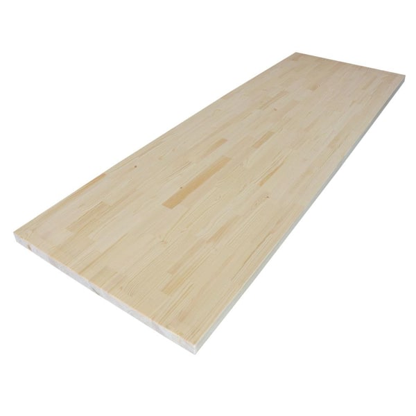 HARDWOOD REFLECTIONS 4 ft. L x 25 in. D 1.5 in. T Unfinished Nordic Pine Butcher Block Standard Countertop With Eased Edge