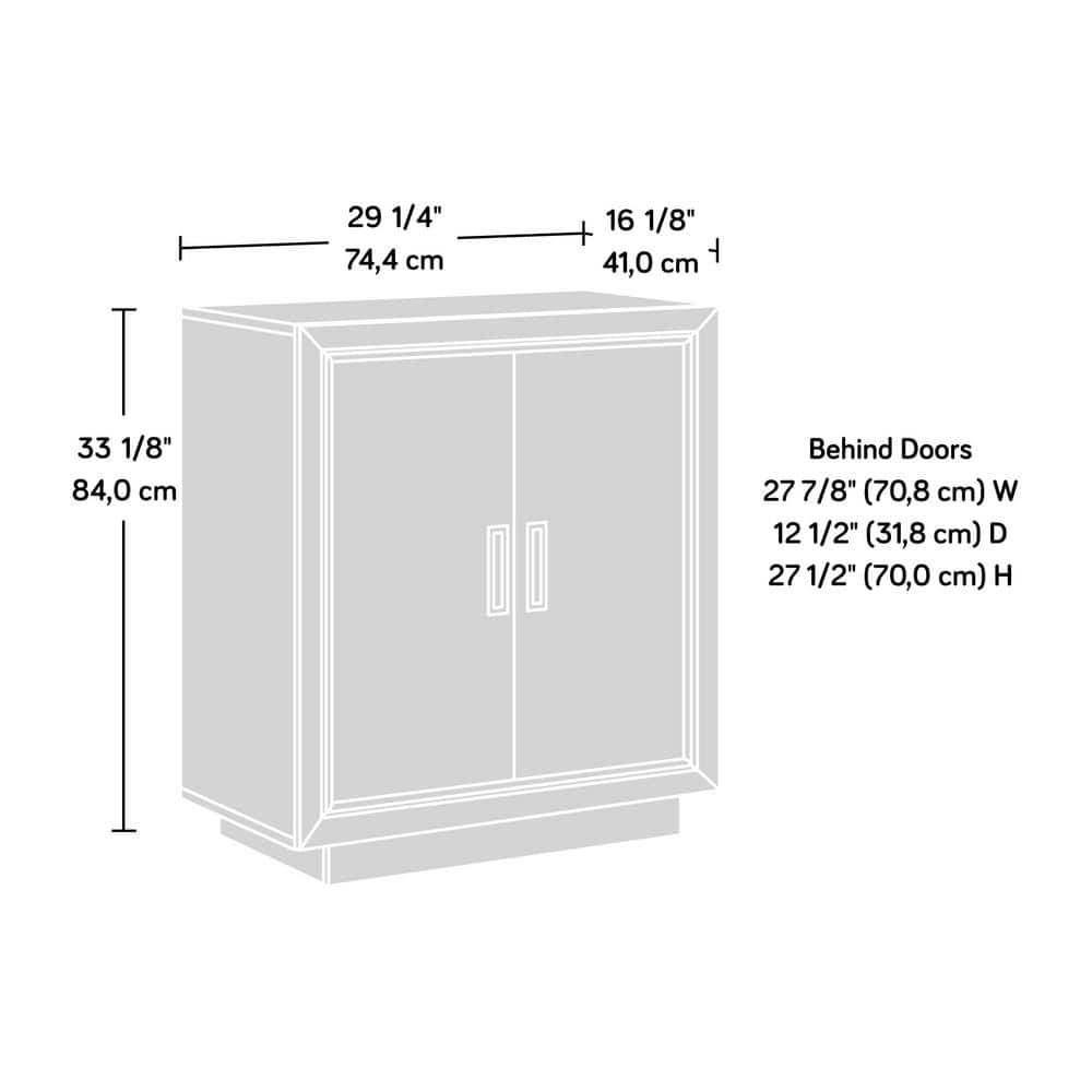 Ashen Oak 2-Door Adjustable Shelf Office Cabinet