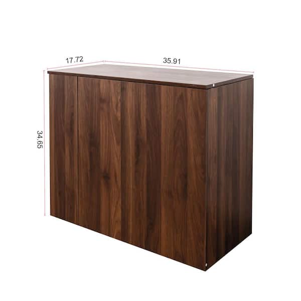 Homy Casa TAIKU 59 in. Rectangular Chestnut Brown MDF 2-Drawer