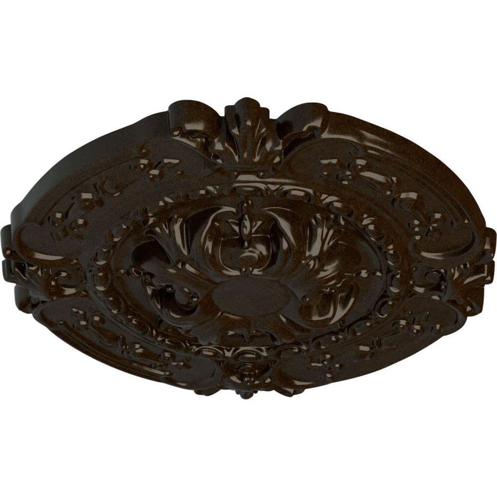 Bronze Ornate Round Ceiling Medallion, 16.38 inches