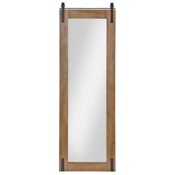 FirsTime & Co. 20 in. H x 60 in. W Rectangular Wood FirsTime & Co. Brown Monet Barn Door Farmhouse Framed Standing Mirror