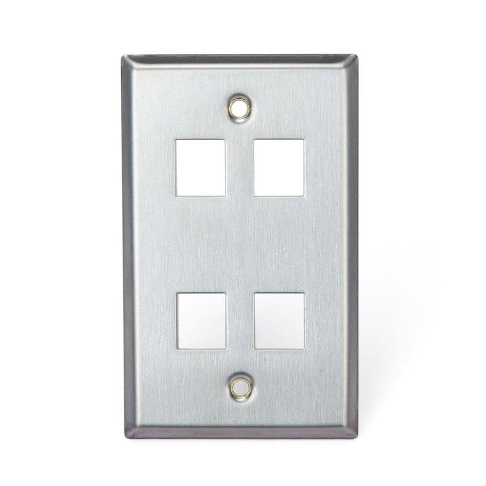 Stainless Steel 4-Port Keystone Mounting Plate
