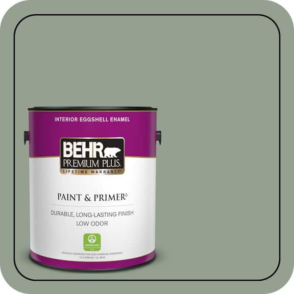 BEHR PREMIUM PLUS 1 gal. #N400-4 Forest Path Eggshell Enamel Low Odor Interior Paint & Primer