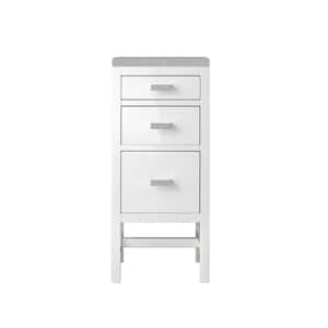 Addison 15.0 in. W x 15 in. D x 34.4 in. H Vanity Side Cabinet in Glossy White with Eternal Serena Quartz Top