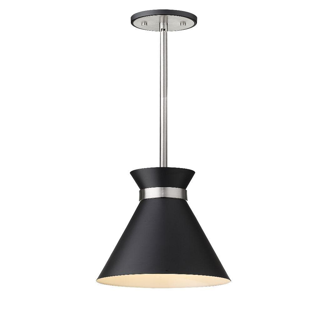 Soriano Matte Black and Brushed Nickel Hourglass Pendant Light