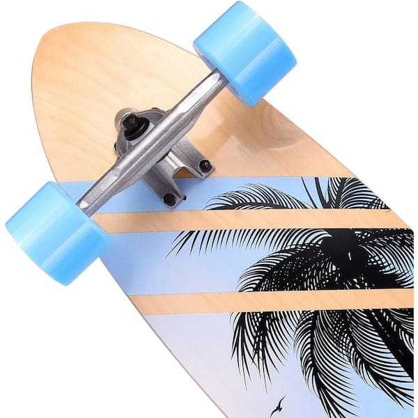 SEEUTEK Cosmo 42 in. Coconut Tree Longboard Skateboard Drop