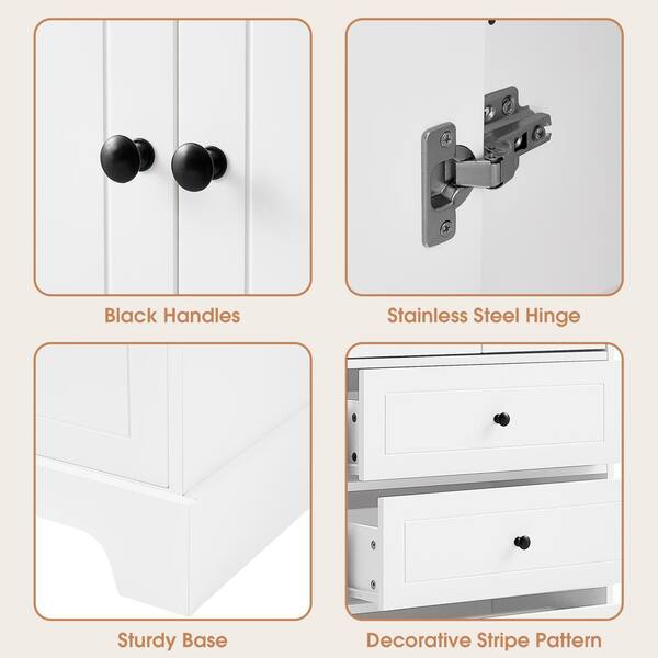 GZMR 23.6-in W x 68.1-in H Mdf White Freestanding Utility Storage Cabinet