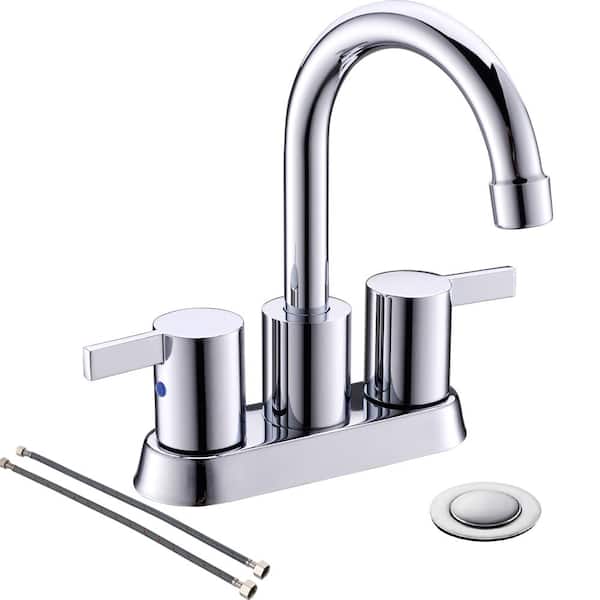 Phiestina 4 in. Centerset 2-Handle Lead-Free Bathroom Faucet in Chrome