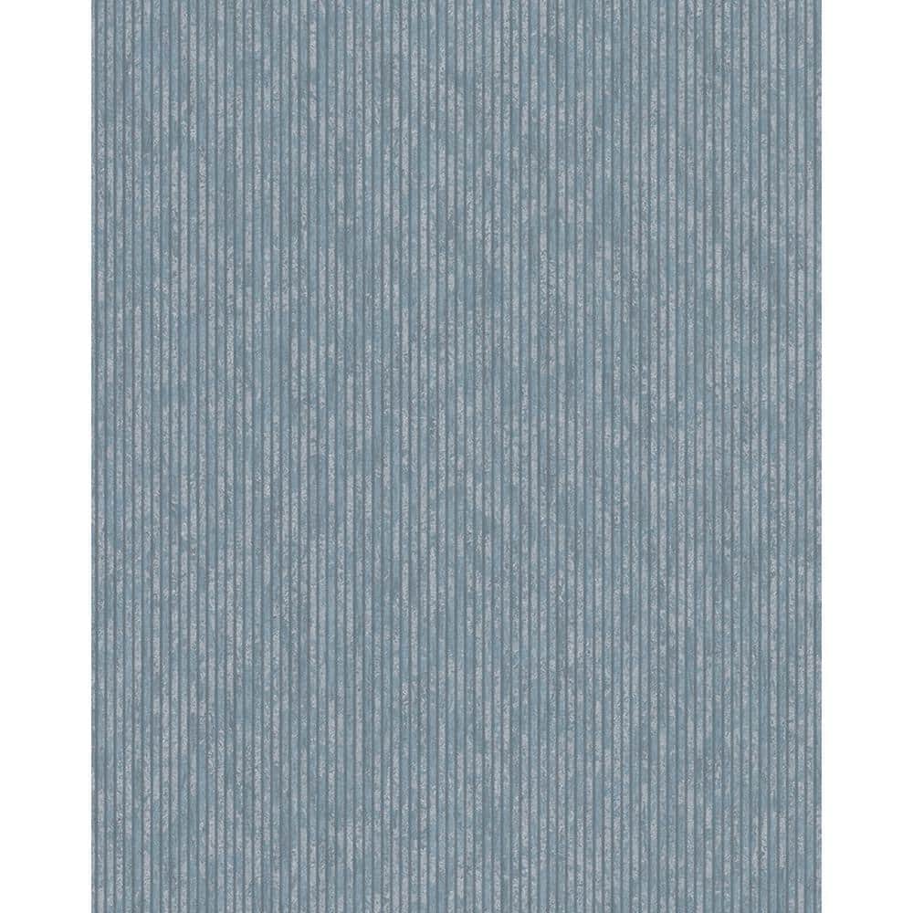 Industrial Stripe Blue Metallic Finish Vinyl on Non-Woven Non-Pasted Wallpa