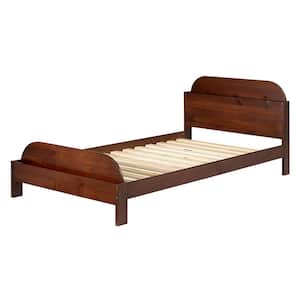 Walnut Twin Solid Wood Bookcase Bed Frame