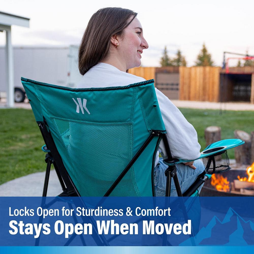 Dual Lock Portable Outdoor Chair in Red Rock with Mesh Back
