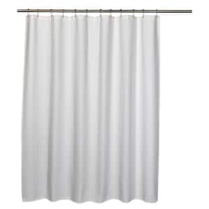 71 in. x 71 in. White Belgian Waffle Shower Curtain