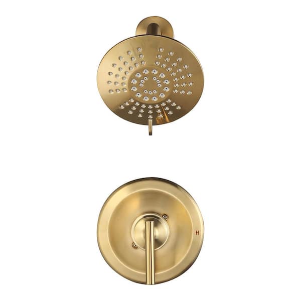 ALEASHA Single Handle 5-Spray Shower Faucet 1.8 GPM with Pressure Balance in Gold (Valve Included)
