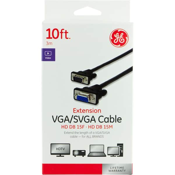 GE 10 ft. VGA SVGA Cable, Extension Cable, Video 34506 - The Home Depot