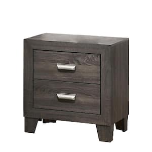 Anastasia (24 in. H x 16.5 in. W x 22 in. L) Grey 2-Drawer Nightstand