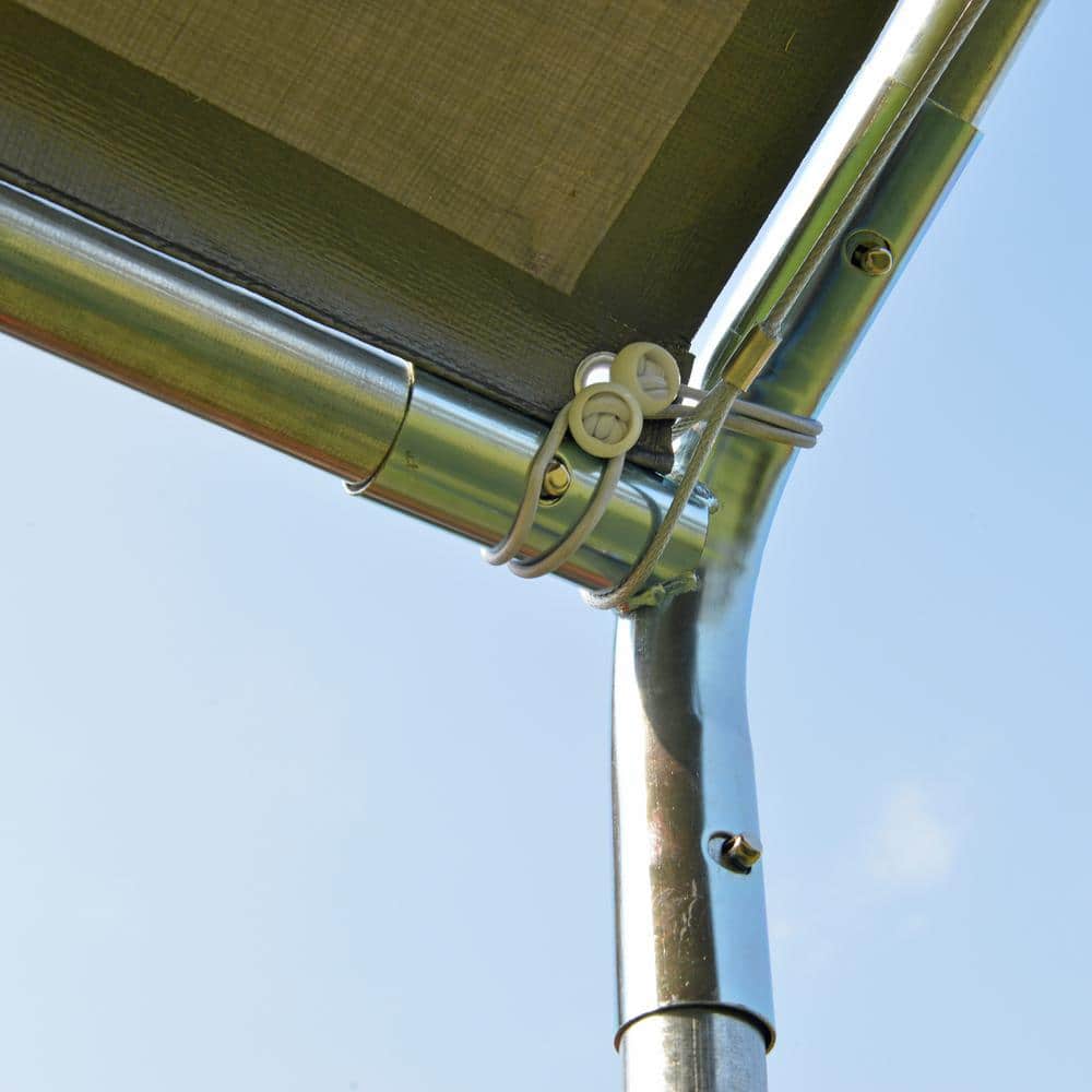 Gray 10' x 20' Portable Galvanized Steel Carport Kit