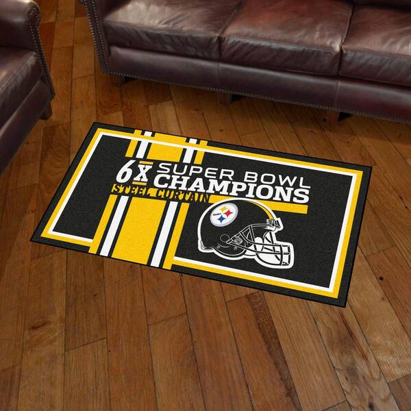 FANMATS Pittsburgh Steelers Yellow 3 ft. x 3.5 ft. All-Star Area Rug 30977  - The Home Depot