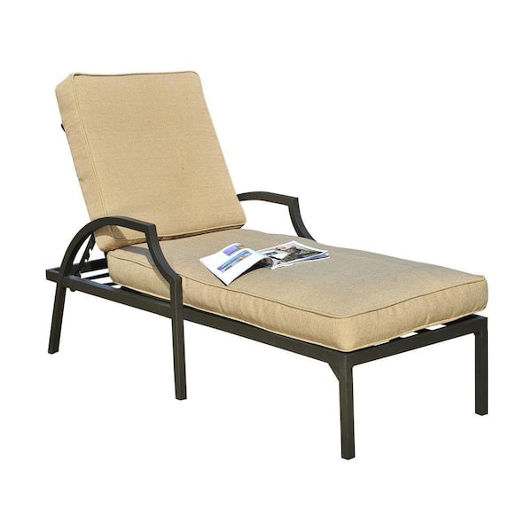 Sunjoy Pine Ridge Patio Lounge Chair with Beige Cushion