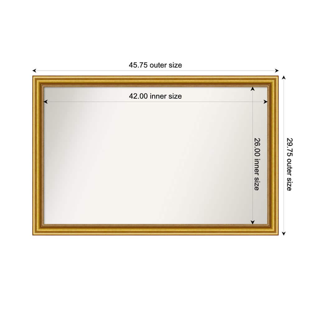 Townhouse Gold Medium Wood Framed Bathroom Vanity Mirror