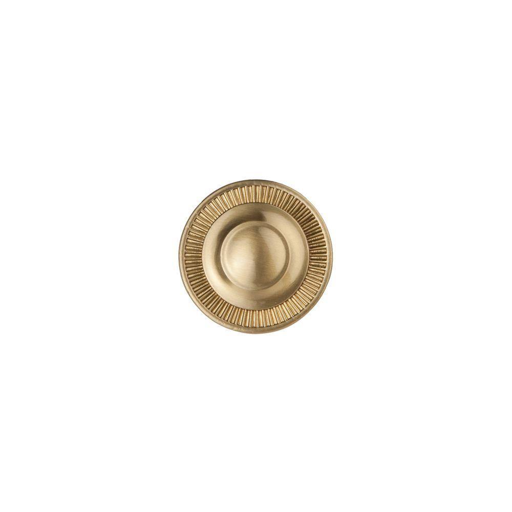 Minted Satin Brass Round Knob with Mounting Hardware