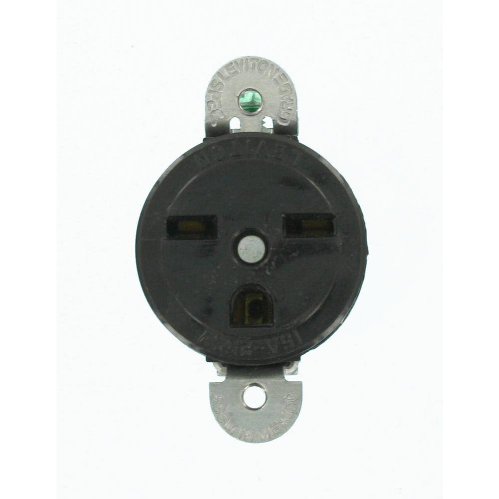 Leviton 306 Convenience Outlet: Black Snap-In 15A Receptacle With Leads (NEMA 1-15R)