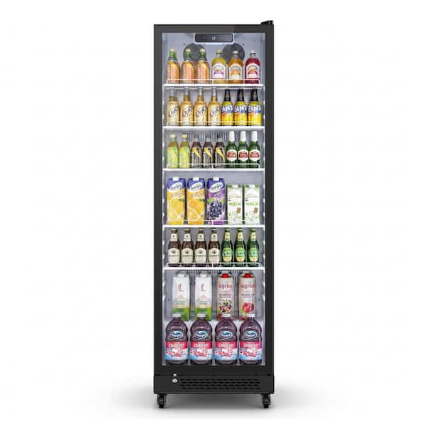 24 in. W 12 cu. ft. Commercial Refrigerator Glass Door Merchandiser Display in Black
