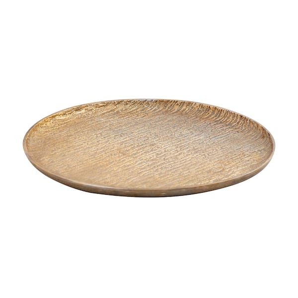 Titan Lighting Song Bird 17.5 in. Oxidized Brass Metal Decorative Tray