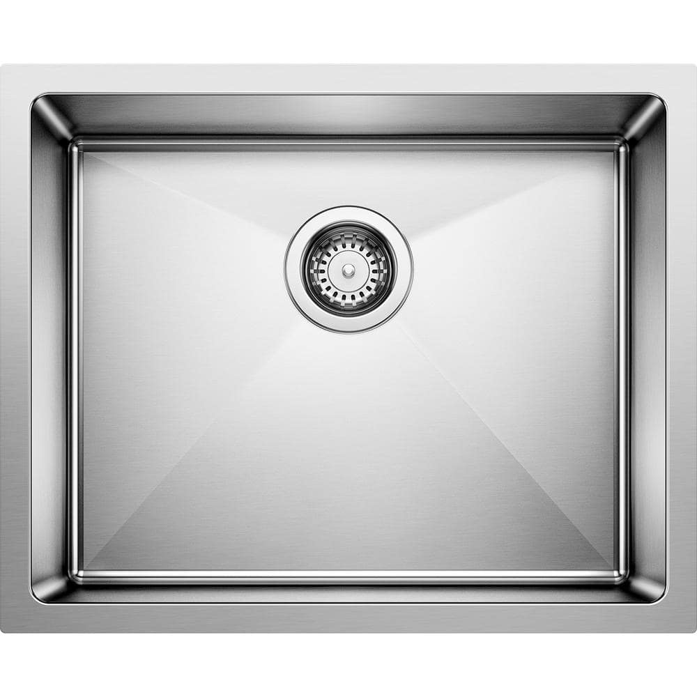 Blanco QUATRUS R15 Undermount Stainless Steel 22 In Single Bowl   Satin Polished Blanco Undermount Kitchen Sinks 519546 64 1000 