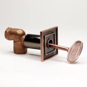 Square Universal Gas Valve Flange and Key with 1/2 in. Angled Valve in Oil Rubbed Bronze