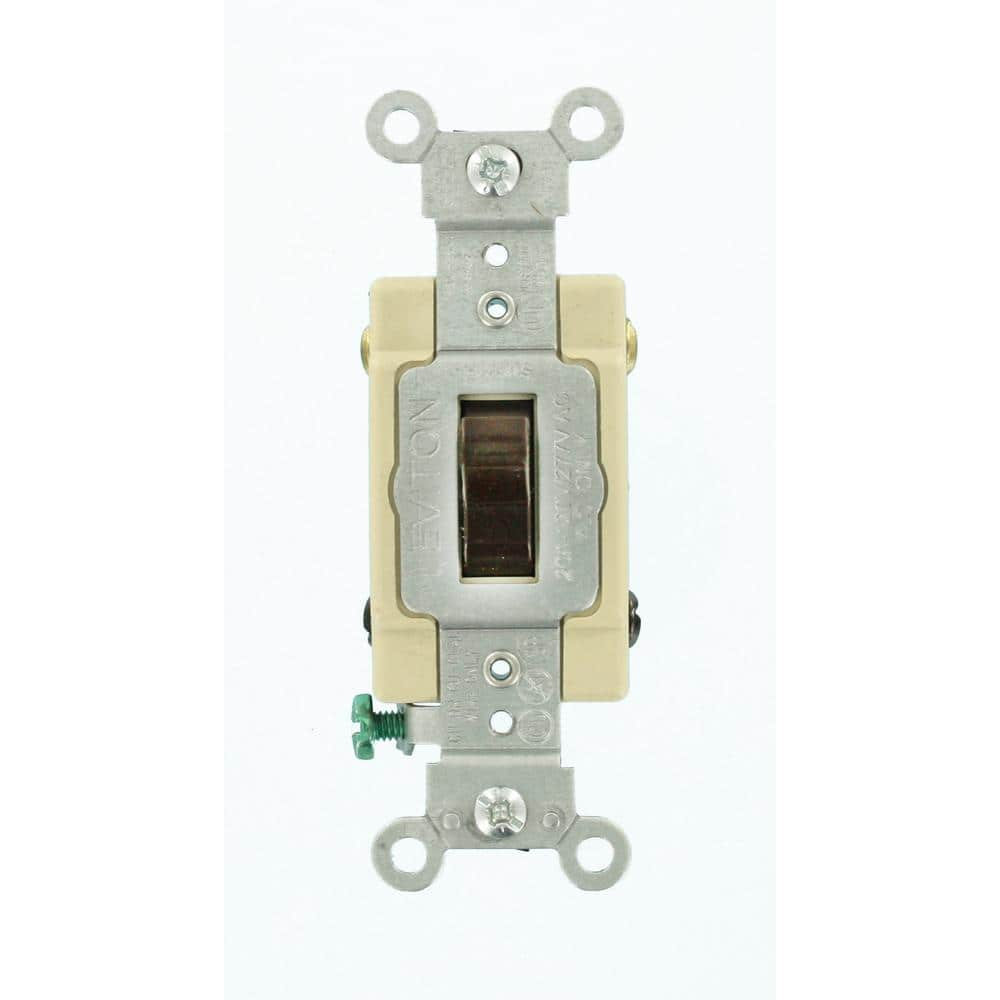 Leviton 20 Amp Commercial Grade 4-Way Back Wired Toggle Switch, Brown