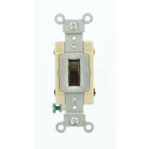 20 Amp Commercial Grade 4-Way Back Wired Toggle Switch, Brown