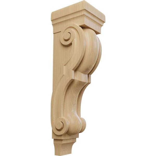 Ekena Millwork 9 in. x 8 in. x 30 in. Unfinished Wood Cherry Large Jumbo Traditional Corbel