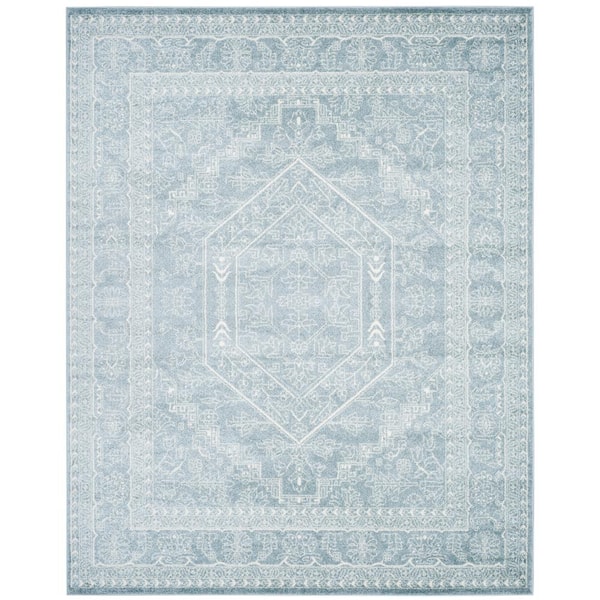 SAFAVIEH Adirondack Slate/Ivory 10 ft. x 14 ft. Border Medallion Area Rug