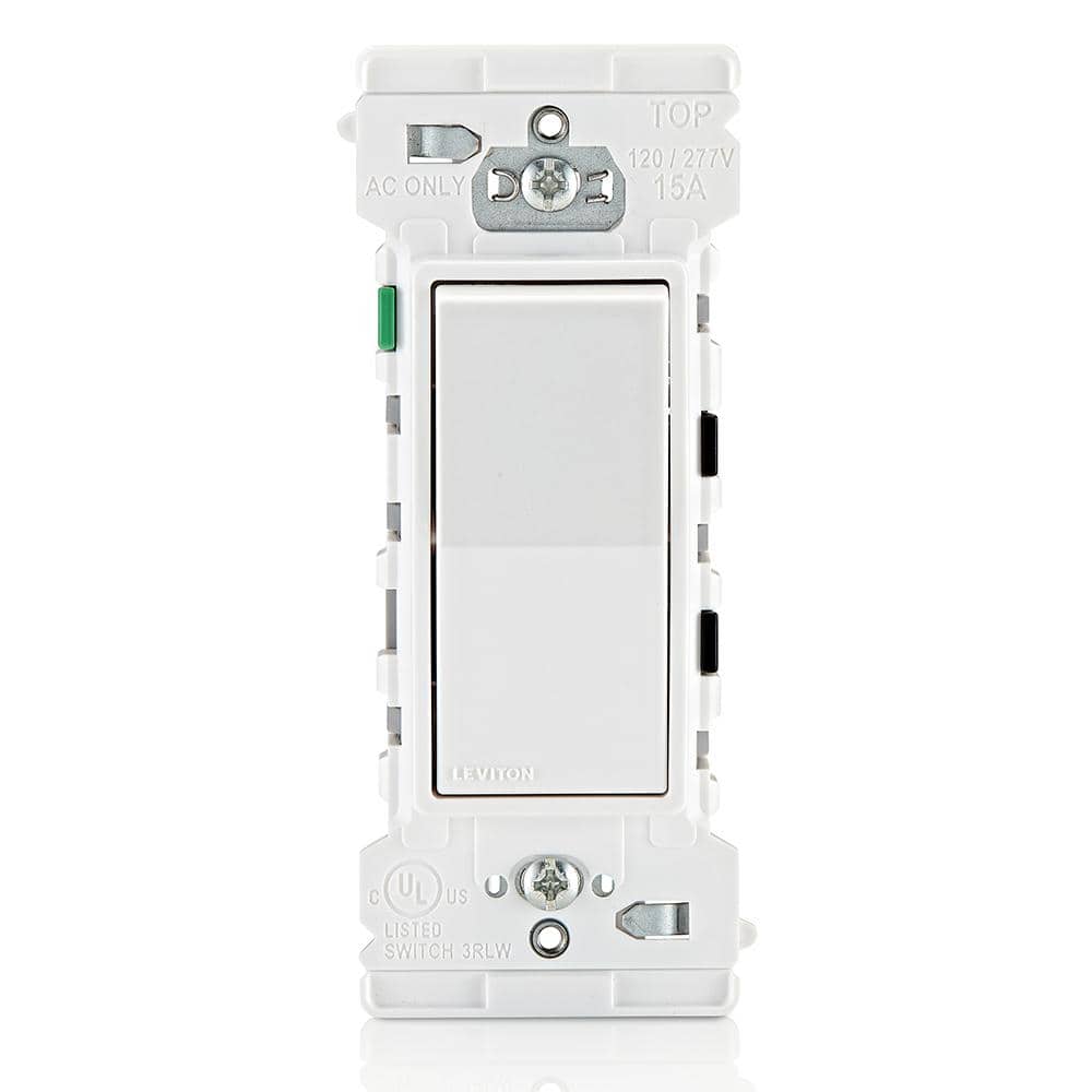 Leviton White Single Pole 15 Amp Rocker Switch