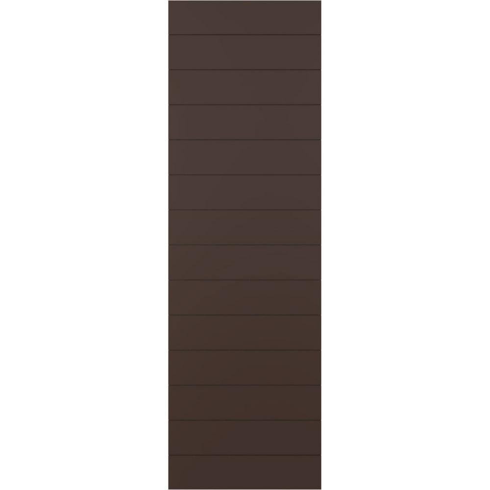 12 in. x 38 in. True Fit PVC Horizontal Slat Modern Style Fixed Mount Board and Batten Shutters Pair in Raisin Brown price history on PriceWatchPro