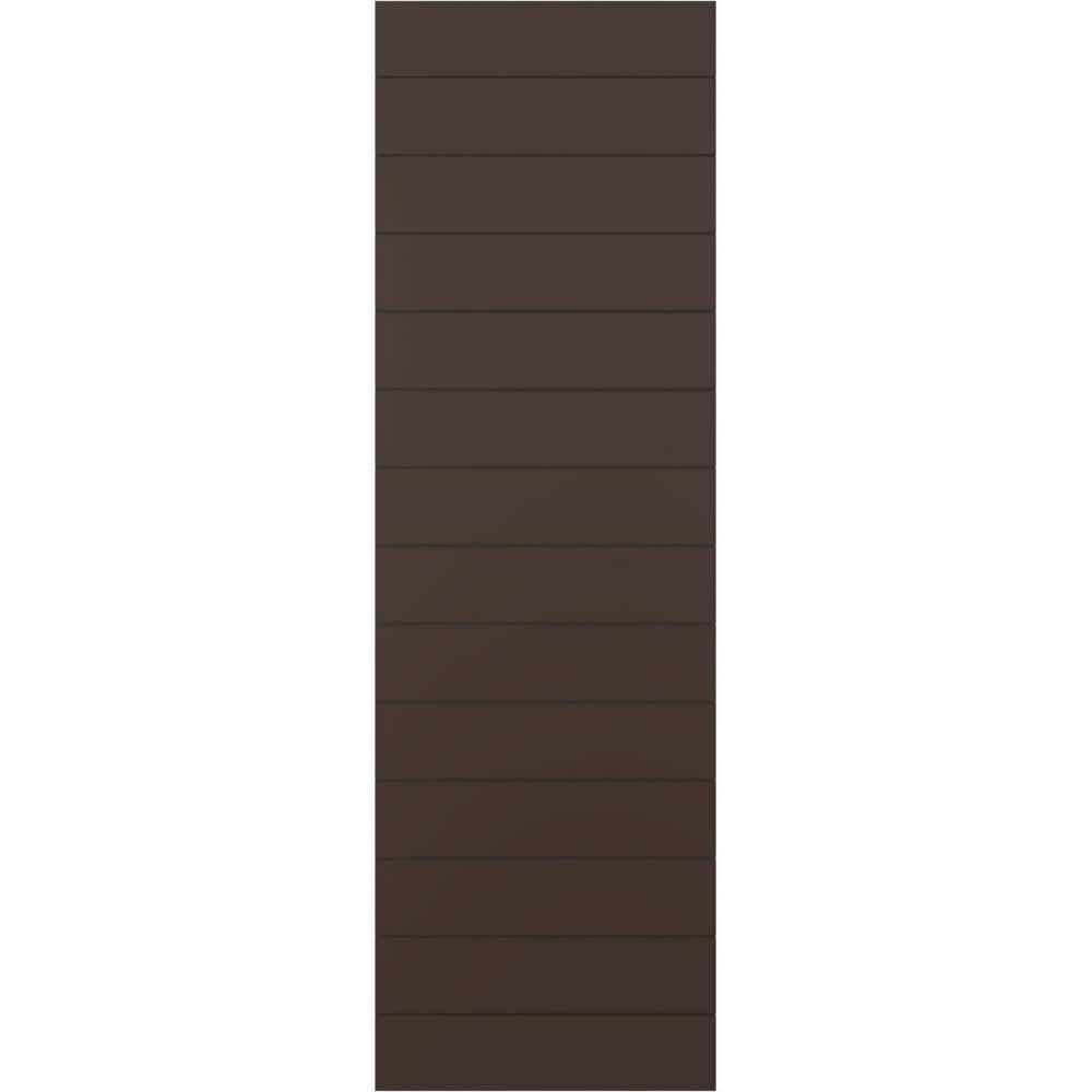 15 in. x 57 in. True Fit PVC Horizontal Slat Modern Style Fixed Mount Board and Batten Shutters Pair in Raisin Brown price history on PriceWatchPro