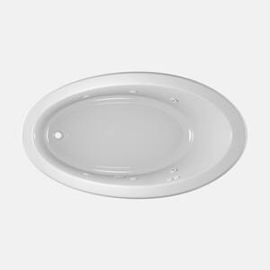 SIGNATURE 66 in. x 38 in. Oval Whirlpool Bathtub with Left Drain in White