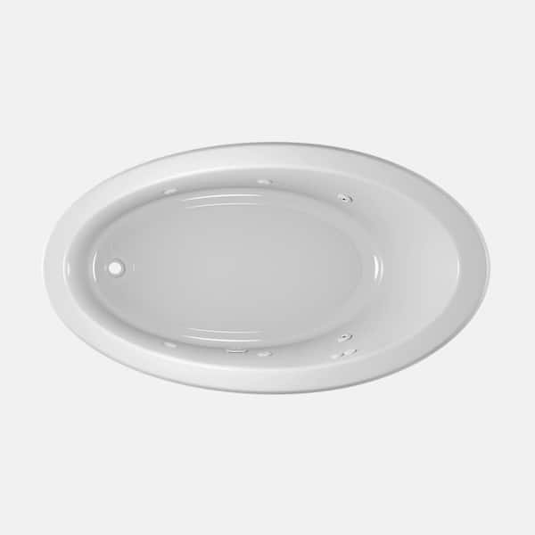JACUZZI SIGNATURE 66 in. x 38 in. Oval Whirlpool Bathtub with Left Drain in White