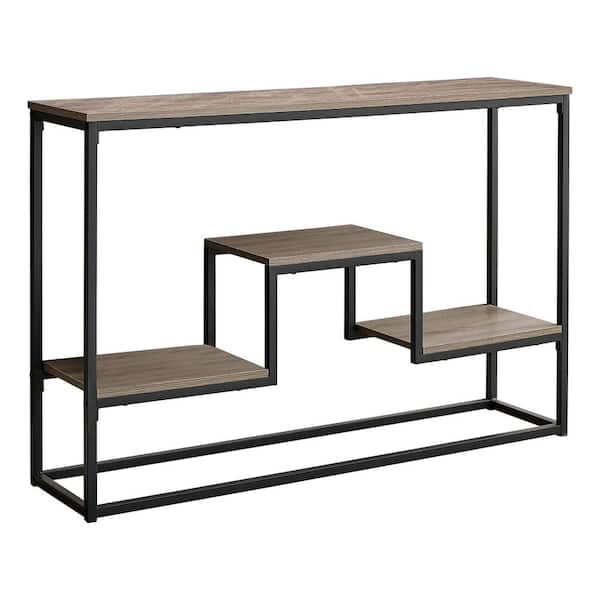 Unbranded 48 in. Dark Taupe Standard Rectangle Console Table with Storage