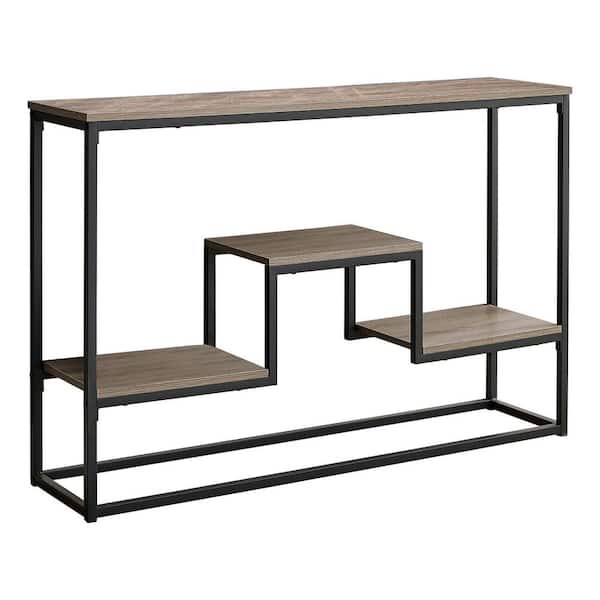 48 in. Dark Taupe Standard Rectangle Console Table with Storage HD3581 ...