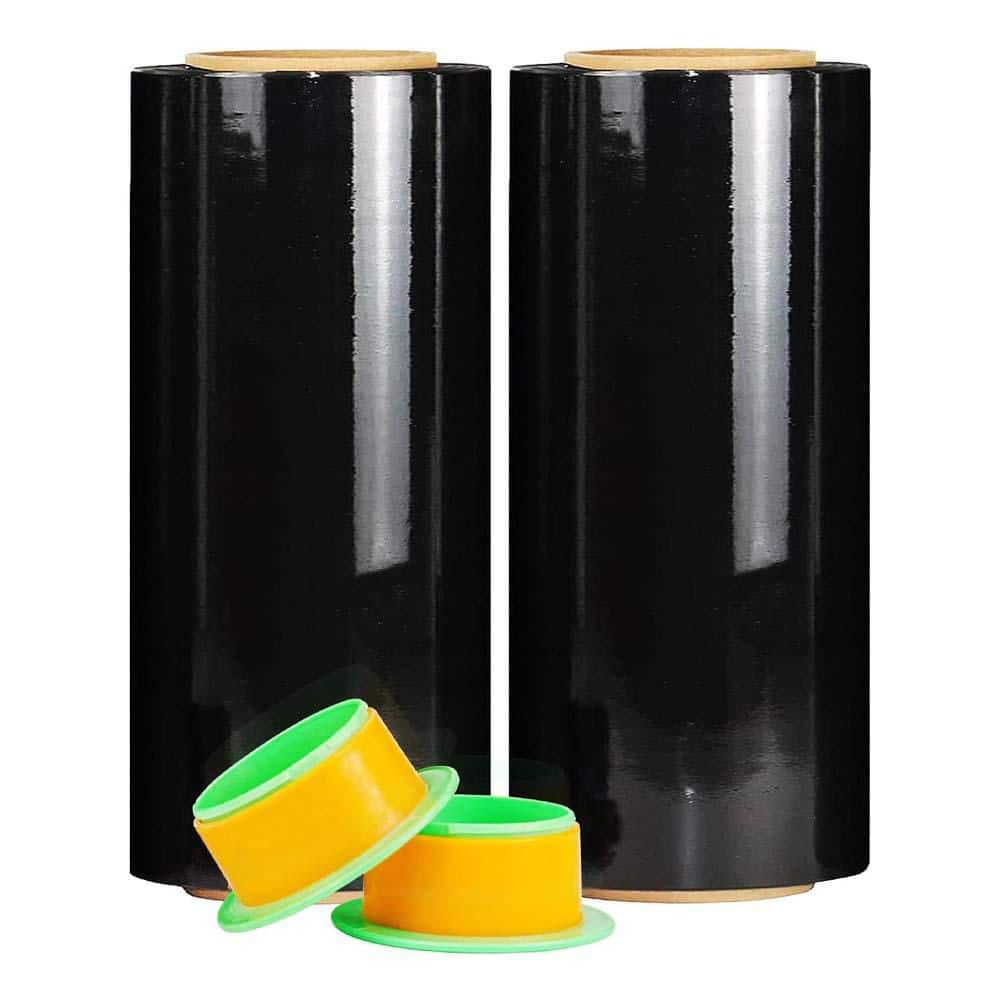 Black Stretch Film 12 in. x 1000 ft. Durable 80 Gauge Industrial Strength with Handles for Moving Wrapping 2 Pack price history on PriceWatchPro